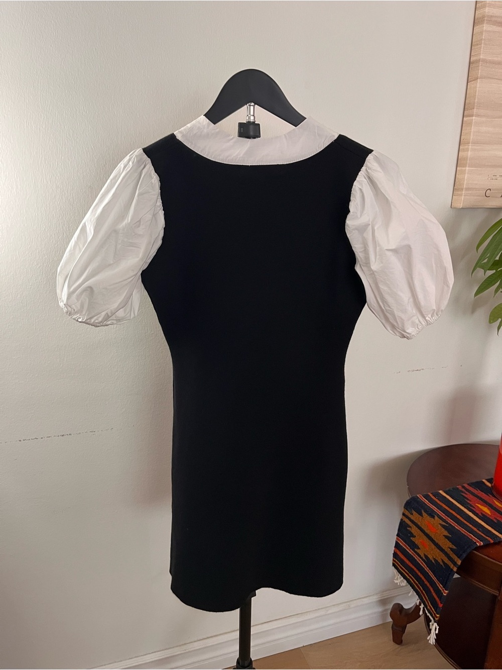 English Factory Black Mini Dress with White Bow Tie - Picture 5 of 7